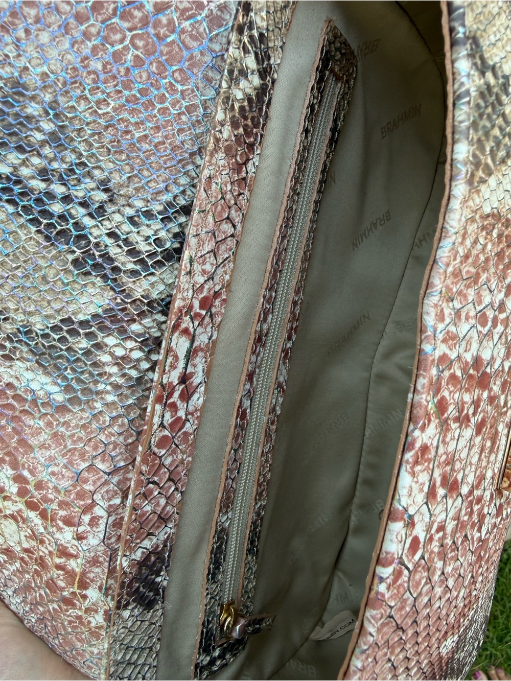 Brahmin Nerida Shoulder Bag Multi Skyterra Pink Gold Leather - Picture 12 of 12